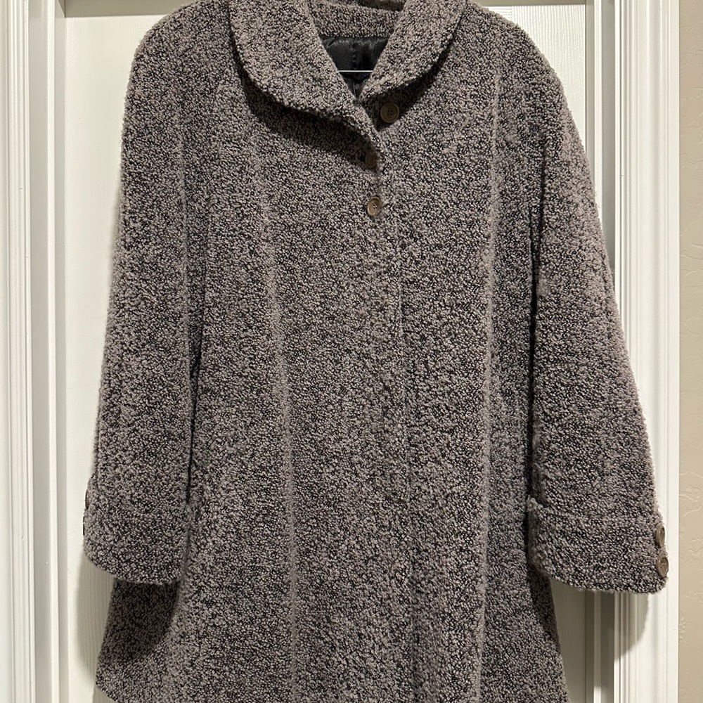 Utex Gray Textured Women's Coat